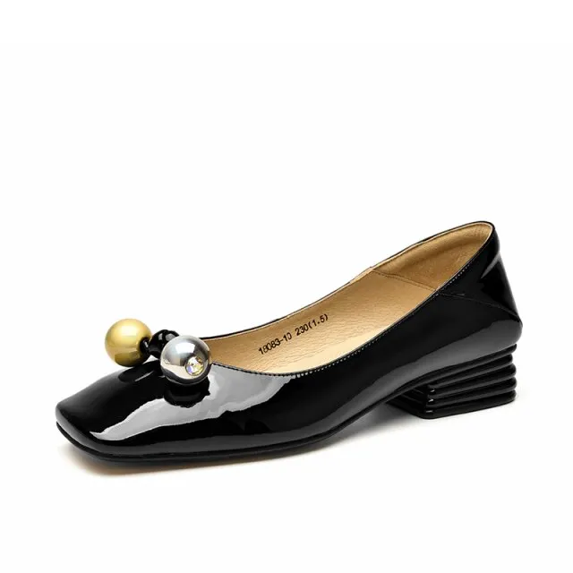 Lucrecia Women's Patent Leather Flat Loafer Shoes